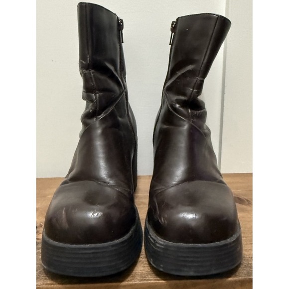 Vintage 90s/Y2k Mudd Lennox Brown Chunky Platform Bratz Goth  Ankle Boots 6.5 - Picture 4 of 16
